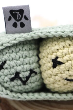 mini balles en crochet pour chat green peas vert