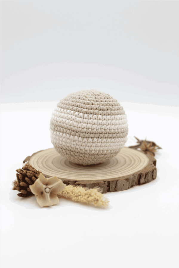 balle pour chien balle en crochet jouet pour chien rainbow beige