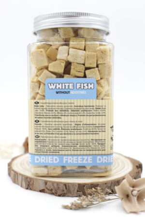 friandises naturelles poisson blanc lyophilisé pour chien et chat