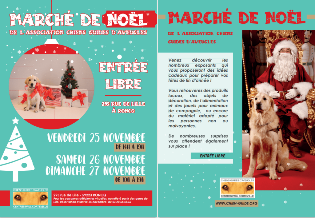 Marché de Noël Association des Chiens Guides d'Aveugles Roncq