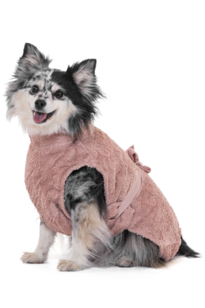 peignoir chien coton bio rose