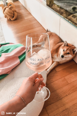 verre à vin dogs and wine make me fine cadeau dog mom dog dad