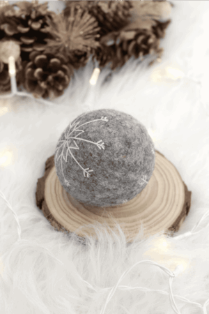 balle pour chien en laine cadeau jouet Noël pour chien boule de Noël gris