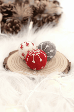 balles pour chat en laine cadeau jouet Noël pour chat